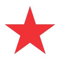 red star shape symbol, illustration of simple five-pointed star isolated on white background vector