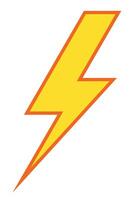 lightning symbol - color simple silhouette of flash, illustration isolated on white background vector