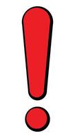 exclamation mark, red simple illustration of exclamation point symbol, isolated on white vector