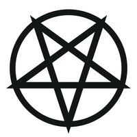 Pentagram in circle - illustration of simple five-pointed star in circle, isolated on white background vector