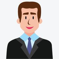 design illustration of a man with neat hair, wearing neat formal clothes with a beaming smile expression vector
