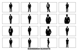 Businessman in Suit Silhouette isolated on white background, Silhouette of a Man in a Classic Suit, Stylish Man vector