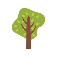 a tree with leaves on it is shown in a flat design vector