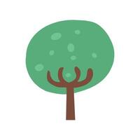 A cartoon tree with a green leaf on it vector