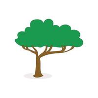 a tree with green leaves on a white background vector