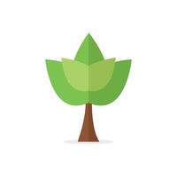 A flat green tree icon on a white background vector
