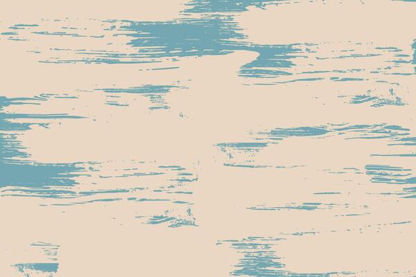 White brush stroke hand painted background. Beige grunge stain on blue background