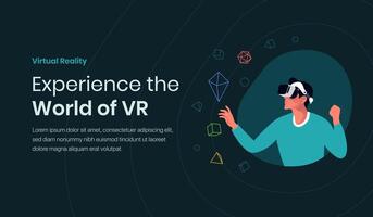VR Illustration for Website and Presentation. vector