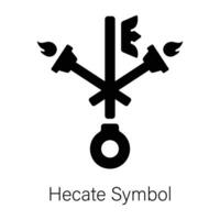 Check out this glyph icon of hecate symbol vector