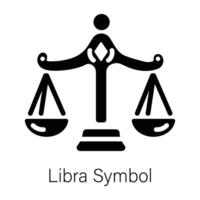 Handy glyph icon of libra symbol vector