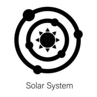 A well-designed glyph icon of solar system vector