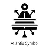 Ready to use glyph icon of atlantis symbol vector