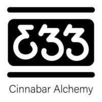 An editable solid icon of cinnabar alchemy vector