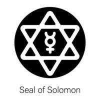 A captivation solid icon of seal of solomon vector