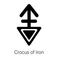 Here is a solid icon showing crocus of iron symbol vector