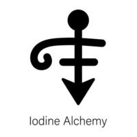A customizable solid icon of iodine alchemy vector
