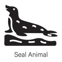 Ready to use glyph icon of seal animal vector
