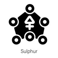 Solid icon showing alchemy symbol of sulphur vector