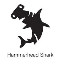 Latest glyph icon of a hammerhead shark vector