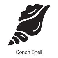 Handy glyph icon of a conch shell vector