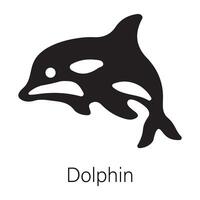 Easy to edit glyph icon of a dolphin vector