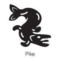 Grab this glyph style icon of a pike vector