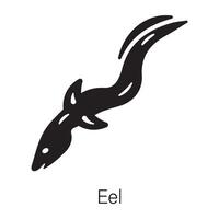 Check out this glyph icon of an eel vector