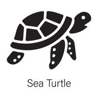 Ready to use glyph icon of a sea turtle vector