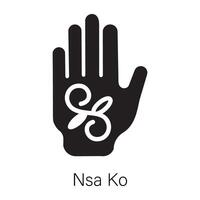 A filled style icon of nsa ko symbol vector