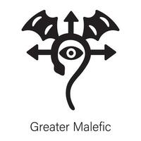 Easy to edit solid icon of greater malefic vector