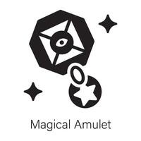 A solid style icon of magical amulet vector