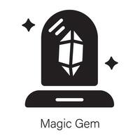 Get your hands on magic gem solid icon vector