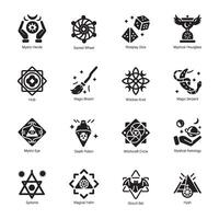 A solid style icon of magical amulet vector