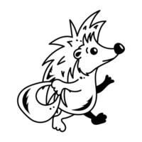 Get this doodle icon of a hedgepig vector