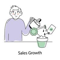 Here is a hand drawn mini illustration of sales growth vector