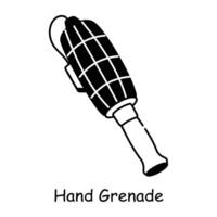 A hand drawn icon of combat knife vector