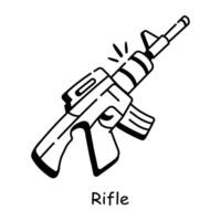 A hand drawn icon of combat knife vector