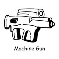 A hand drawn icon of combat knife vector