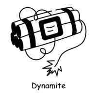 A hand drawn icon of dynamite vector