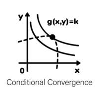 Check this line icon of conditional convergence chart vector