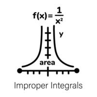 Modern outline icon of improper integrals vector