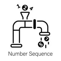 Modern line icon of number sequence vector