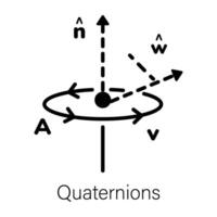 Latest line style icon of quaternions vector