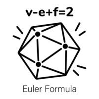A well-designed line icon of euler formula vector