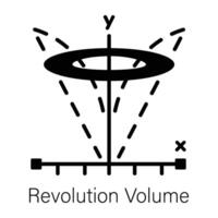 A linear icon of revolution volume vector