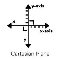 A well-designed linear icon of cartesian plane vector