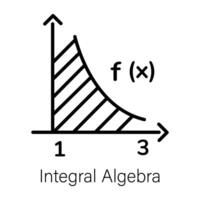 Trendy line style icon of integral algebra vector