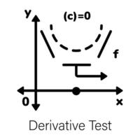 Modern line icon of derivative test diagram vector