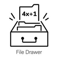 Ready to use line icon of file drawer vector