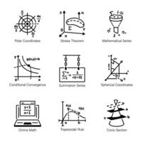 Handy doodle icon of discrete math vector